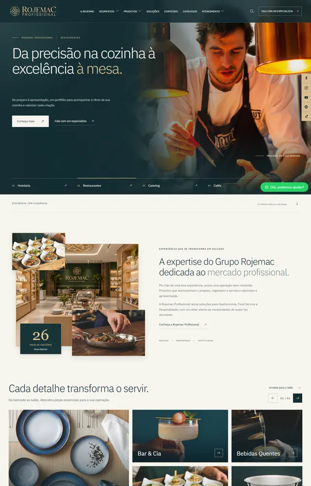 Site Rojemac Profissional aberto no computador e no celular.